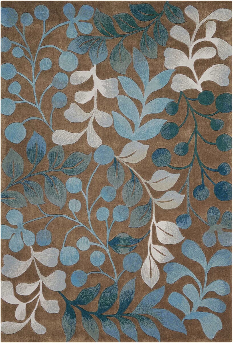 Nourison Contour Con02 Mocha Floral / Country Area Rug