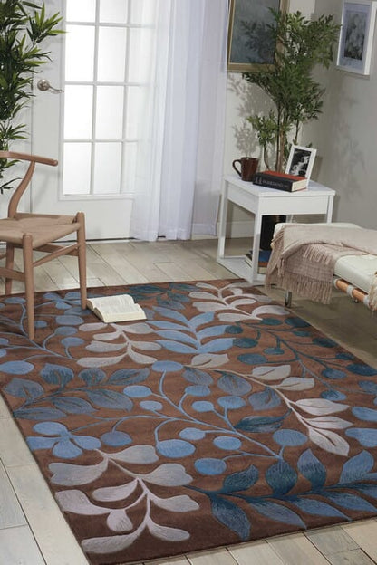 Nourison Contour Con02 Mocha Floral / Country Area Rug