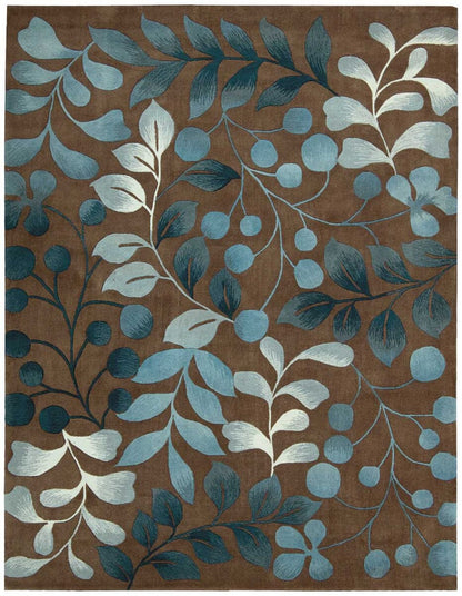 Nourison Contour Con02 Mocha Floral / Country Area Rug