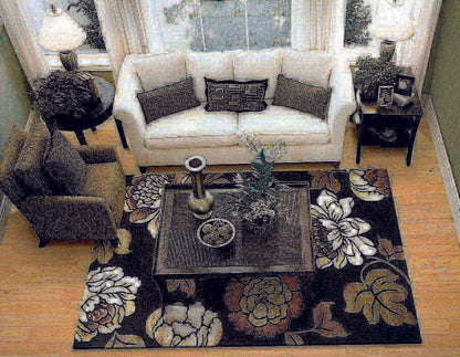 KAS Corinthian 5351 Bella Black Floral / Country Area Rug