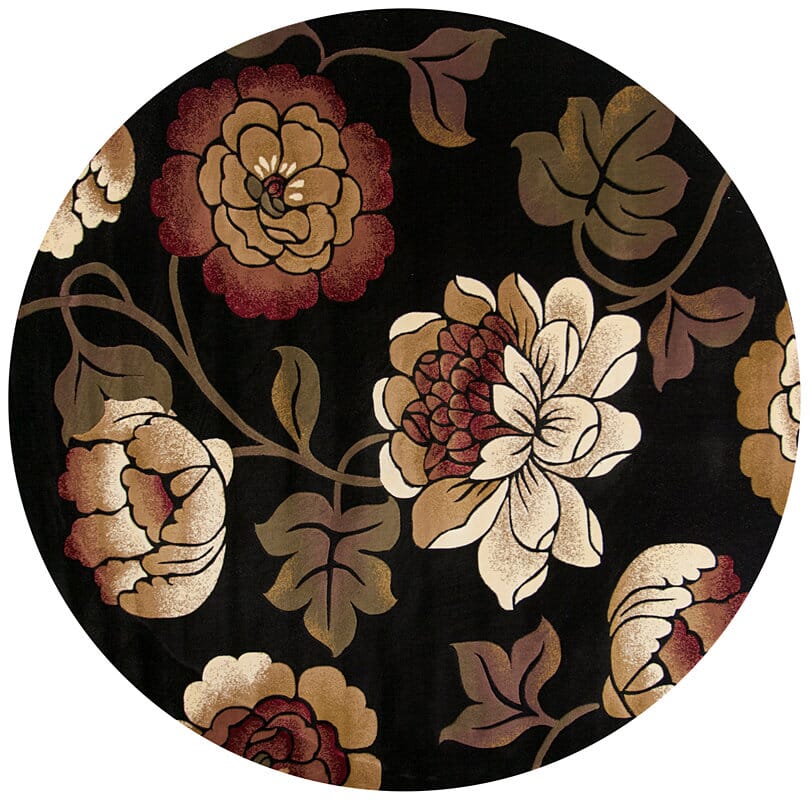 KAS Corinthian 5351 Bella Black Floral / Country Area Rug