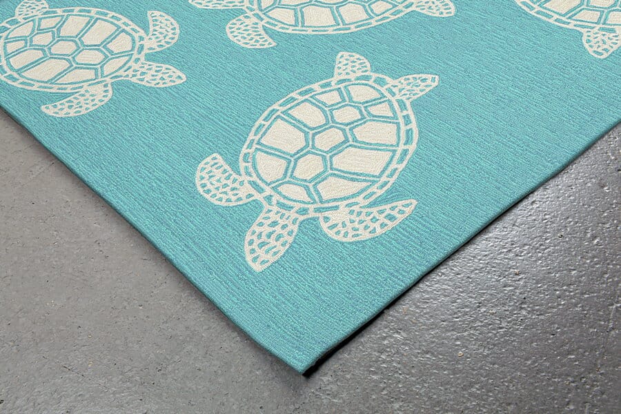 Liora Manne Capri Turtle 1634/04 Blue, Ivory Coastal Area Rug