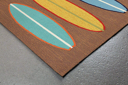 Liora Manne Frontporch Surfboards 1406/19 Brown Coastal Area Rug