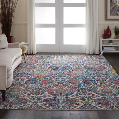 Nourison Ankara Global Anr06 Ivory / Blue Area Rug