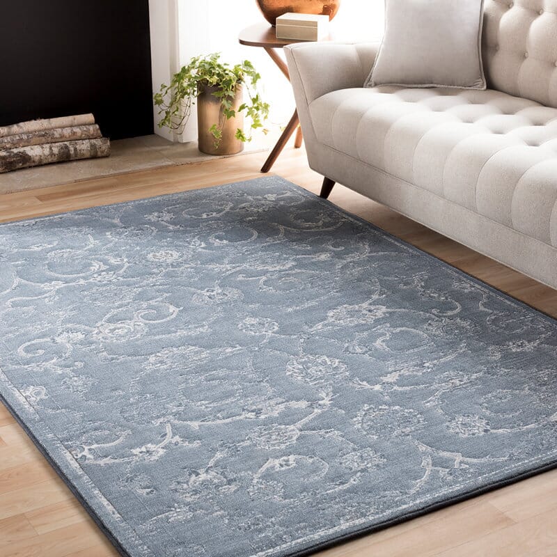 Surya Contempo Cpo-3725 White, Pale Blue, Denim, Light Gray Area Rug