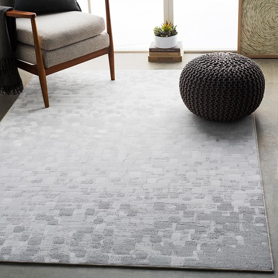 Surya Contempo Cpo-3843 Light Gray, White Floral / Country Area Rug