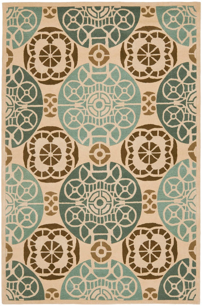 Safavieh Capri Cpr353A Beige / Blue Damask Area Rug