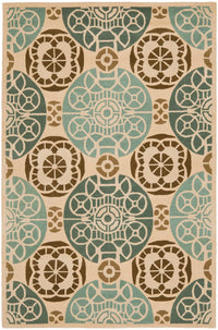 Safavieh Capri Cpr353A Beige / Blue Damask Area Rug