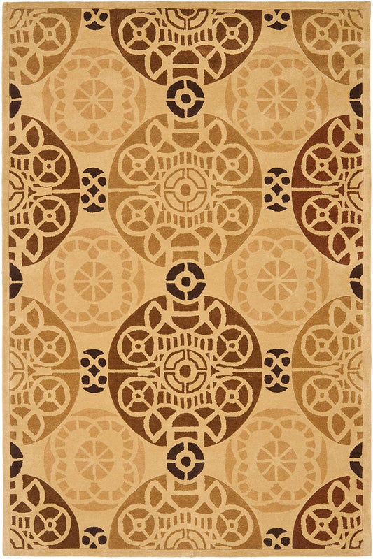 Safavieh Capri Cpr353B Gold / Multi Damask Area Rug