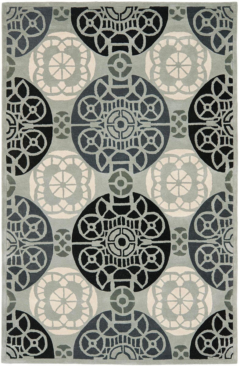 Safavieh Capri Cpr353C Grey / Black Damask Area Rug