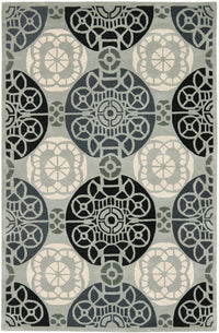 Safavieh Capri Cpr353C Grey / Black Damask Area Rug