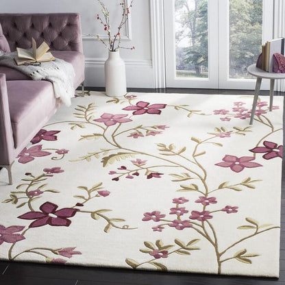 Safavieh Capri Cpr354A Ivory / Purple Floral / Country Area Rug