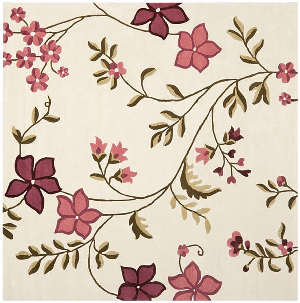 Safavieh Capri Cpr354A Ivory / Purple Floral / Country Area Rug