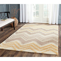 Safavieh Capri Cpr445B Grey / Gold Chevron Area Rug