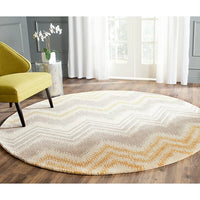 Safavieh Capri Cpr445B Grey / Gold Chevron Area Rug