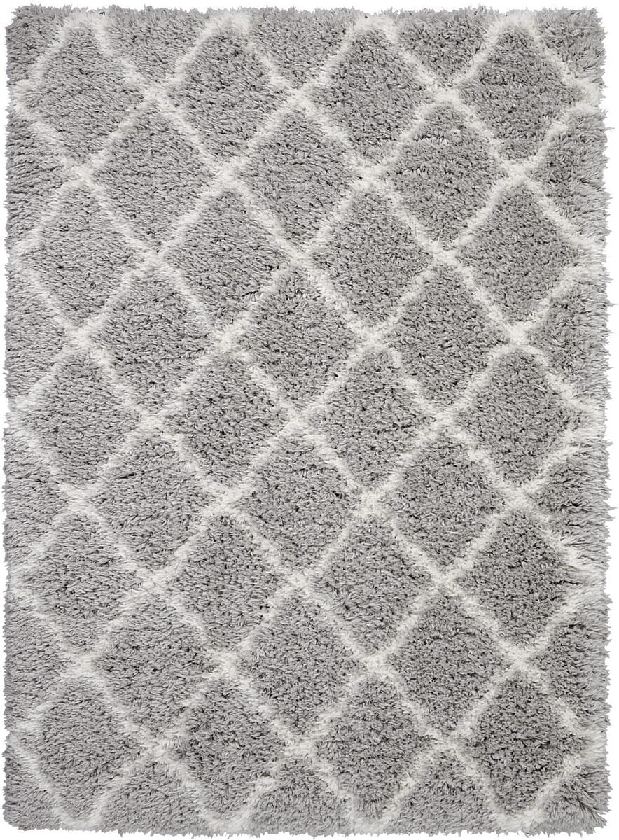 Nourison Luxe Shag Lxs02 Grey Shag Area Rug