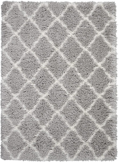 Nourison Luxe Shag Lxs02 Grey Shag Area Rug