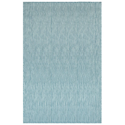 Liora Manne Carmel Texture Stripe 8422/04 Aqua Solid Color Area Rug