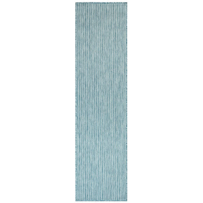 Liora Manne Carmel Texture Stripe 8422/04 Aqua Solid Color Area Rug