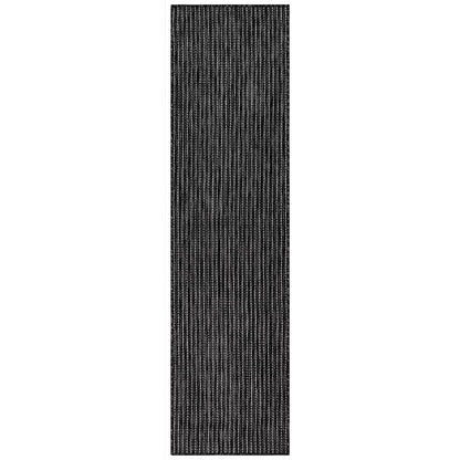 Liora Manne Carmel Texture Stripe 8422/48 Black Solid Color Area Rug