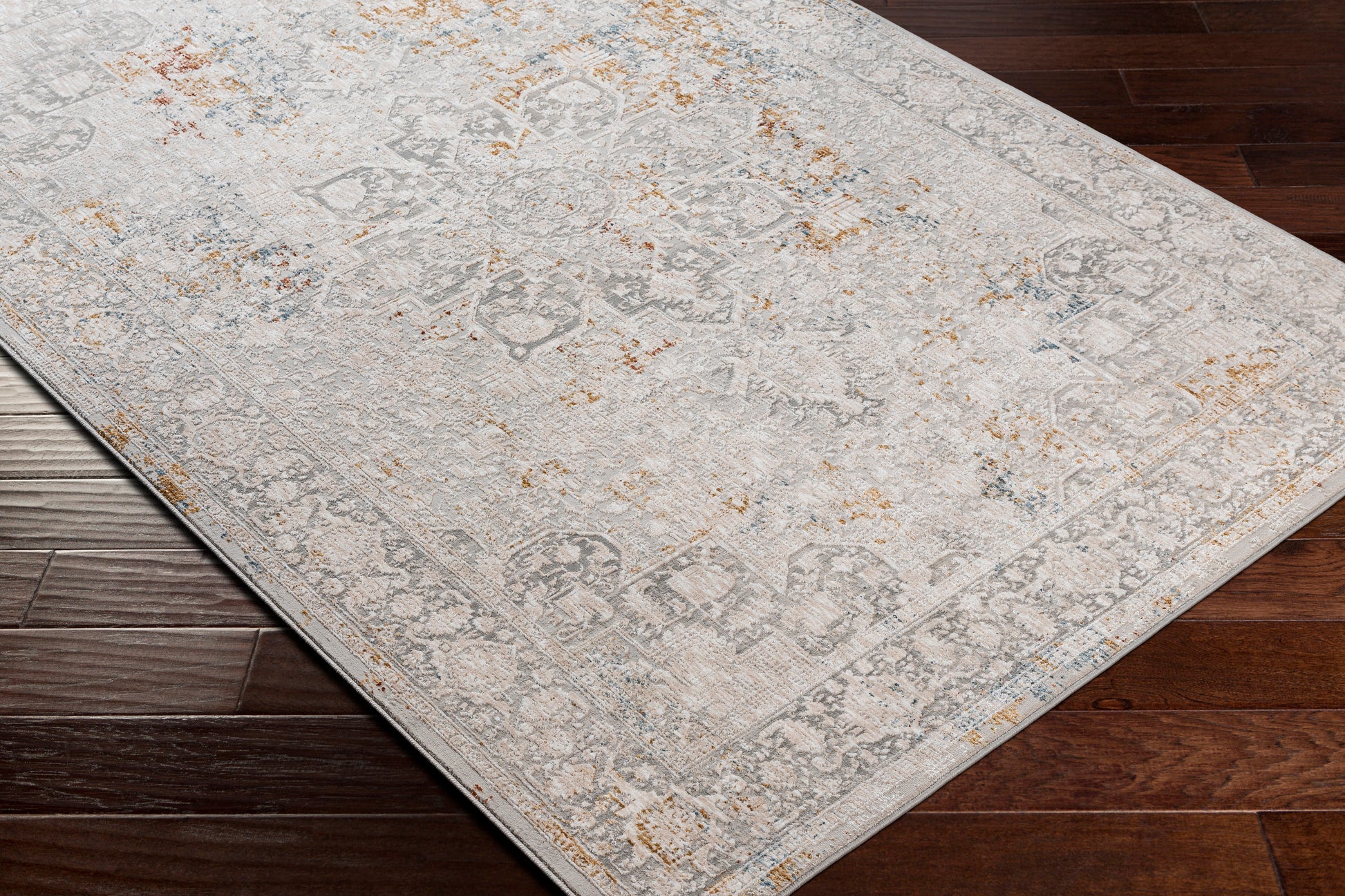 Surya Carmel Crl-2313 Taupe, Light Gray, Aqua, Mustard Area Rug