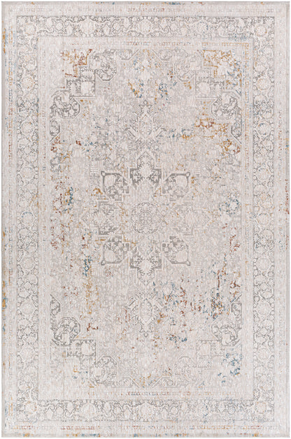 Surya Carmel Crl-2313 Taupe, Light Gray, Aqua, Mustard Area Rug