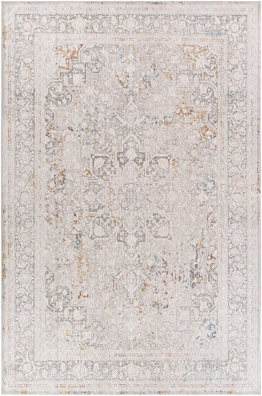 Surya Carmel Crl-2313 Taupe, Light Gray, Aqua, Mustard Area Rug