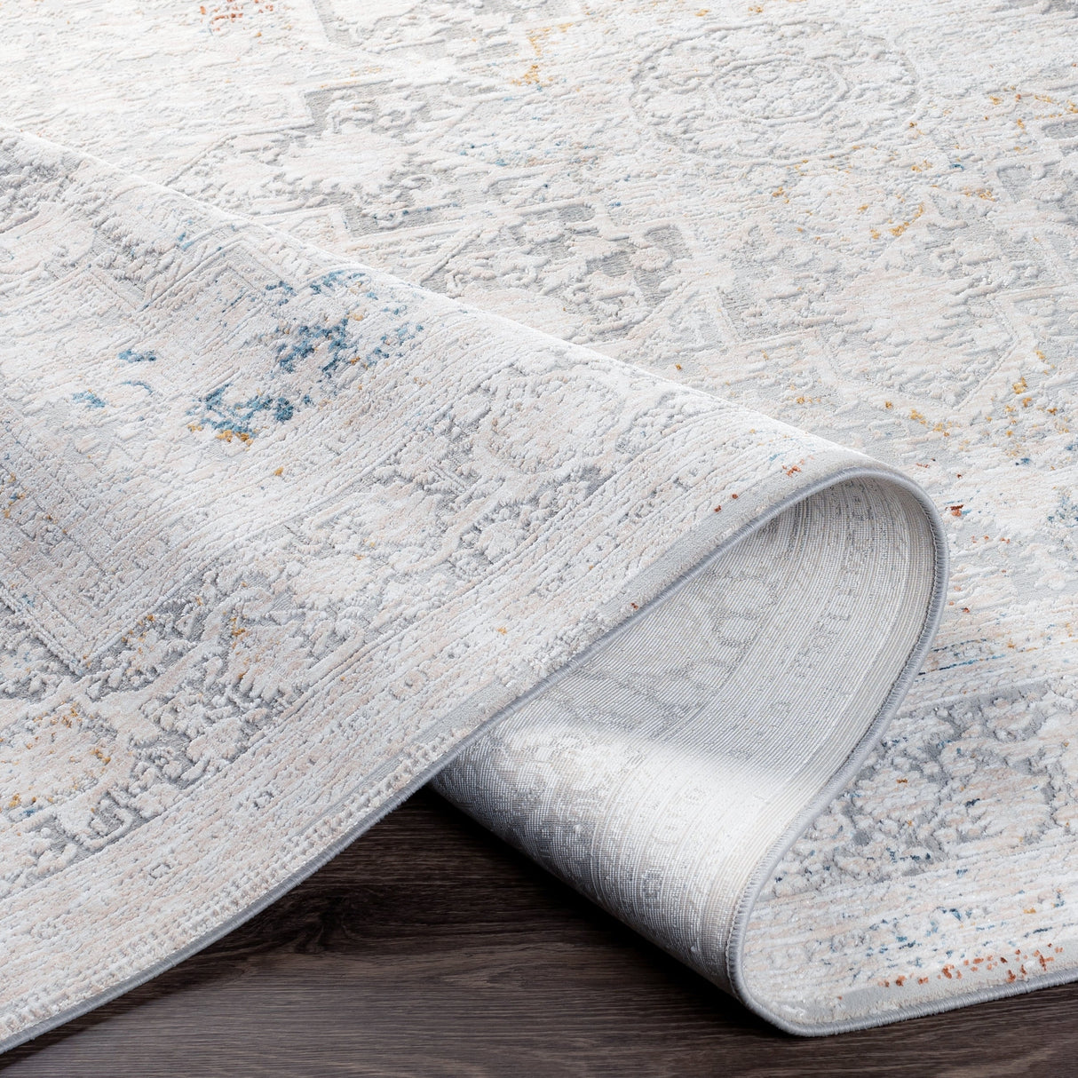 Surya Carmel Crl-2313 Taupe, Light Gray, Aqua, Mustard Rugs.