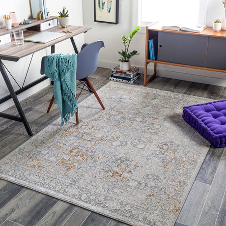 Surya Carmel Crl-2313 Taupe, Light Gray, Aqua, Mustard Rugs.