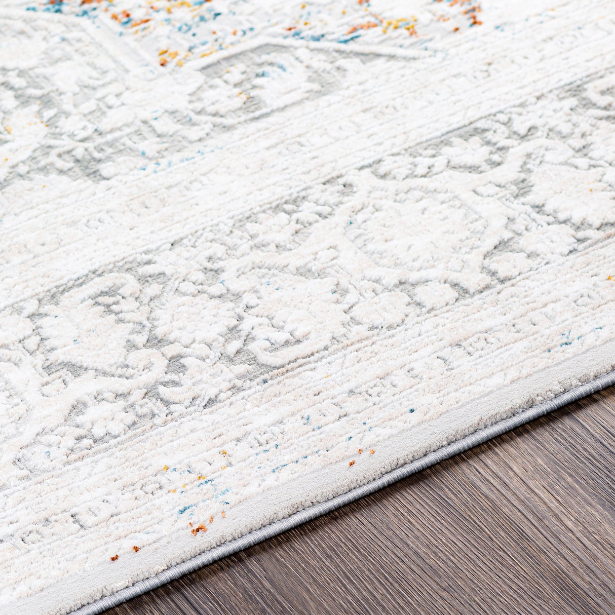 Surya Carmel Crl-2313 Taupe, Light Gray, Aqua, Mustard Rugs.