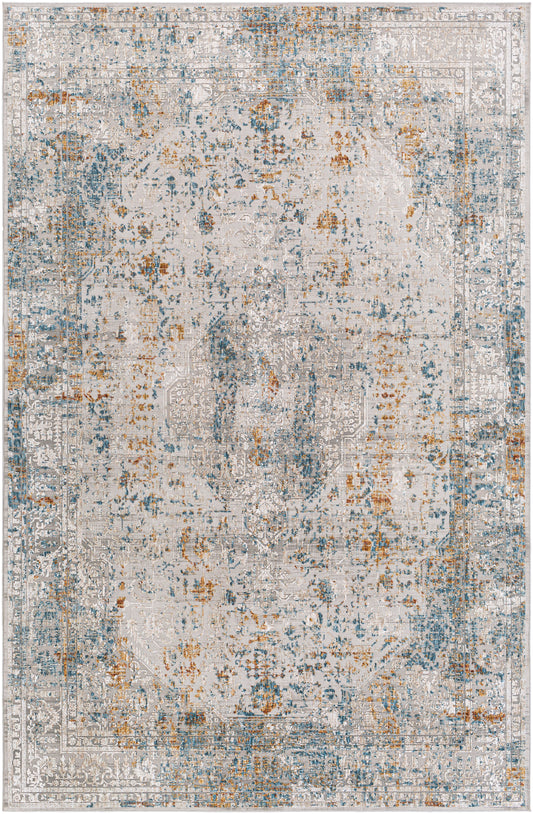 Surya Carmel Crl-2317 Taupe, Light Gray, Aqua, Mustard Area Rug