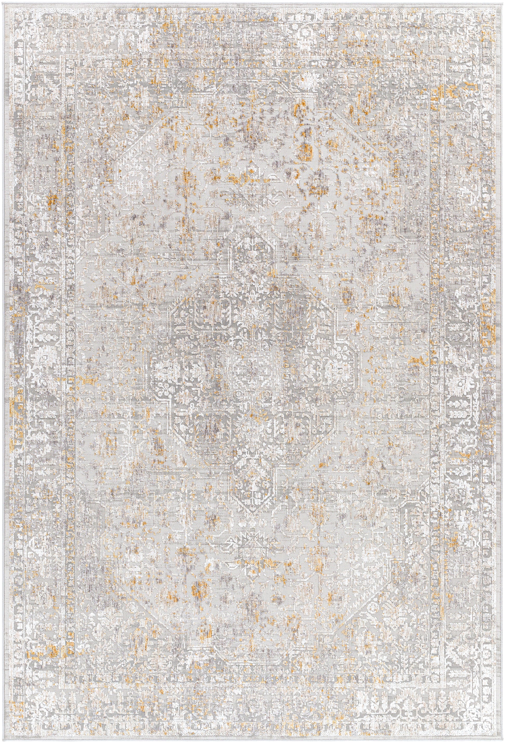 Surya Carmel Crl-2318 Taupe, Light Gray, Mustard, White Area Rug