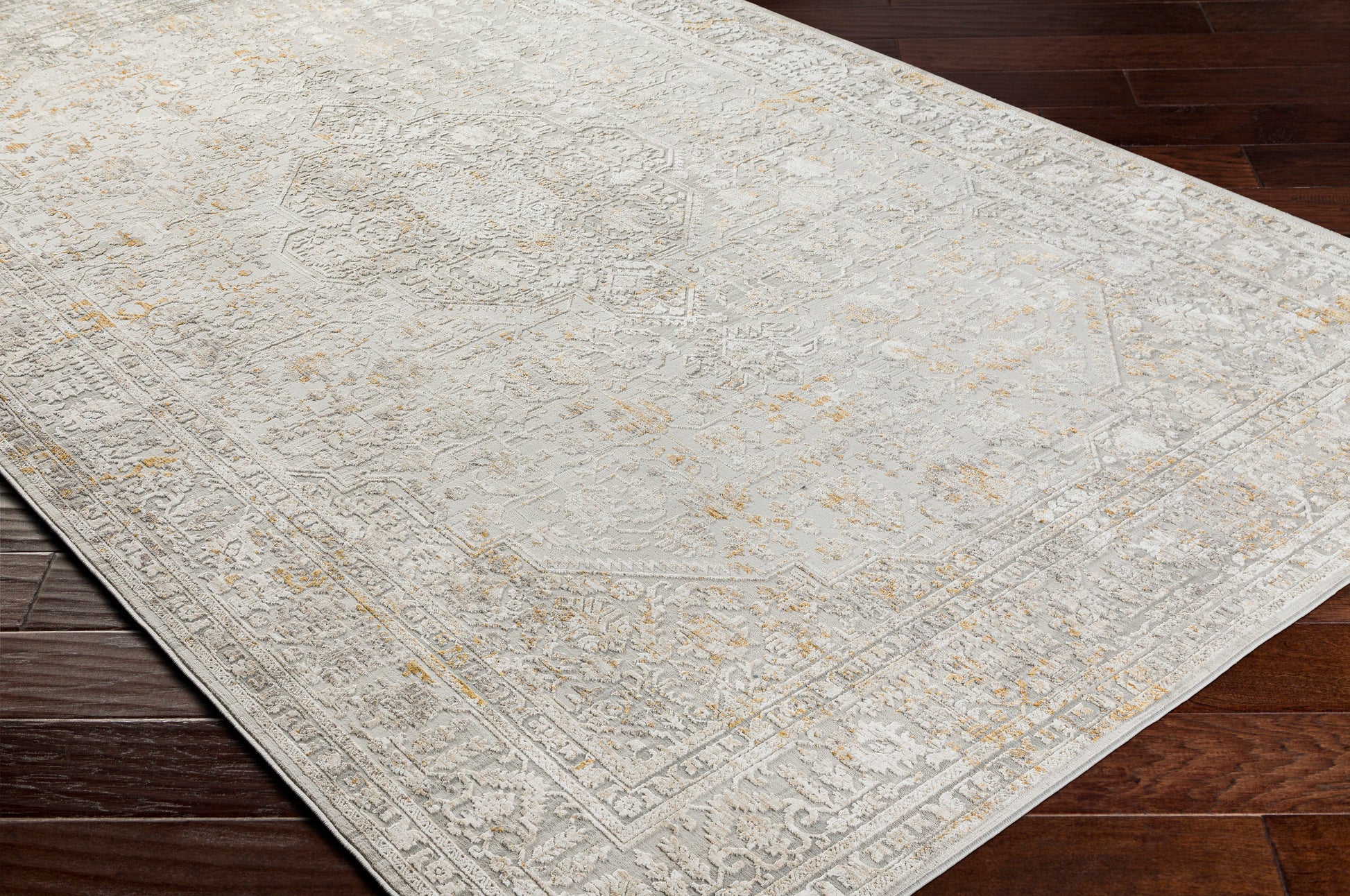 Surya Carmel Crl-2318 Taupe, Light Gray, Mustard, White Area Rug