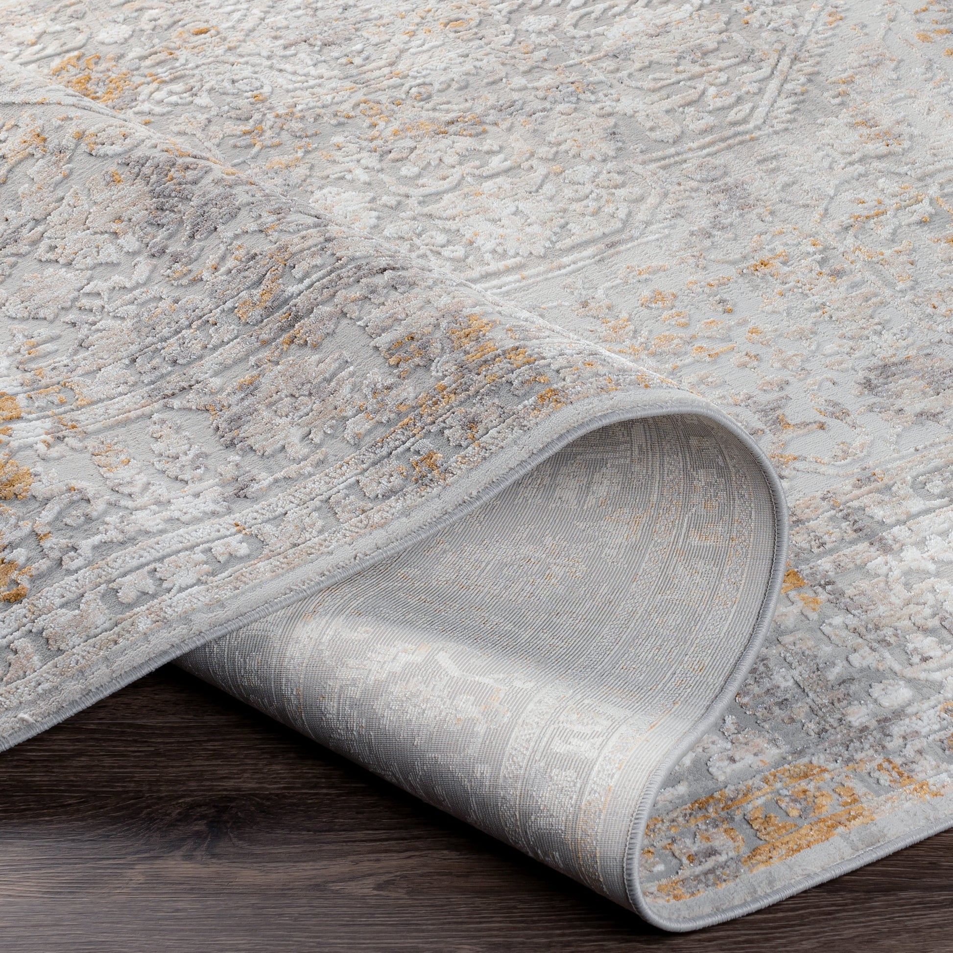 Surya Carmel Crl-2318 Taupe, Light Gray, Mustard, White Area Rug