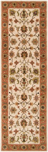 Surya Crowne crn-6004 Golden Beige / Rust / Gold / Fern Rugs.