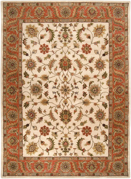 Surya Crowne crn-6004 Golden Beige / Rust / Gold / Fern Rugs.