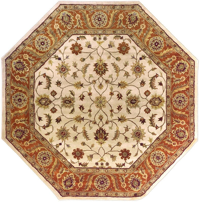 Surya Crowne crn-6004 Golden Beige / Rust / Gold / Fern Rugs.