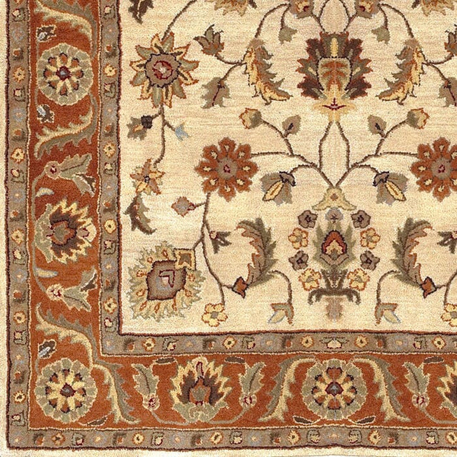 Surya Crowne crn-6004 Golden Beige / Rust / Gold / Fern Rugs.