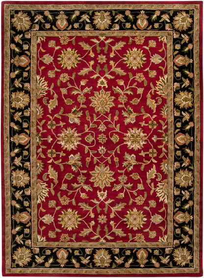 Surya Crowne Crn-6013 Burgundy, Black Area Rug