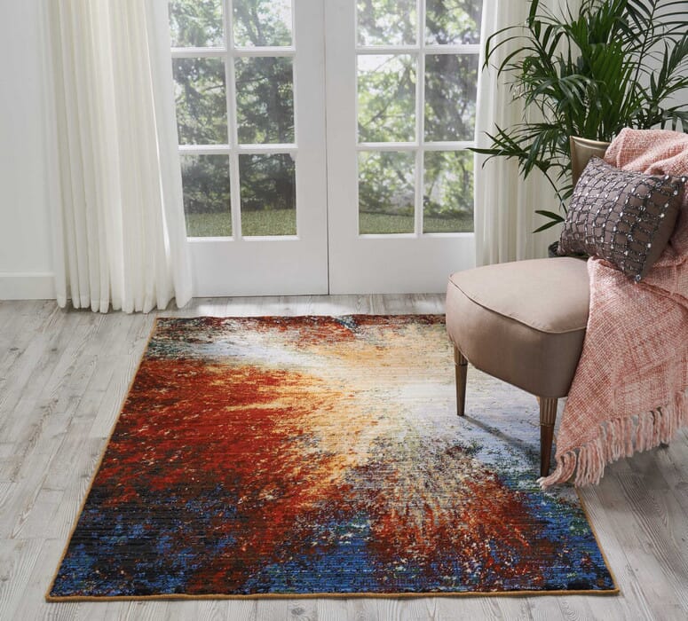 Nourison Chroma Crm02 Red Flare Organic / Abstract Area Rug