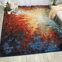 Nourison Chroma Crm02 Red Flare Organic / Abstract Area Rug