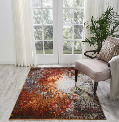 Nourison Chroma Crm03 Ember Glow Organic / Abstract Area Rug