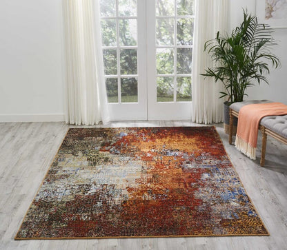 Nourison Chroma Crm03 Ember Glow Organic / Abstract Area Rug