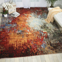 Nourison Chroma Crm03 Ember Glow Organic / Abstract Area Rug