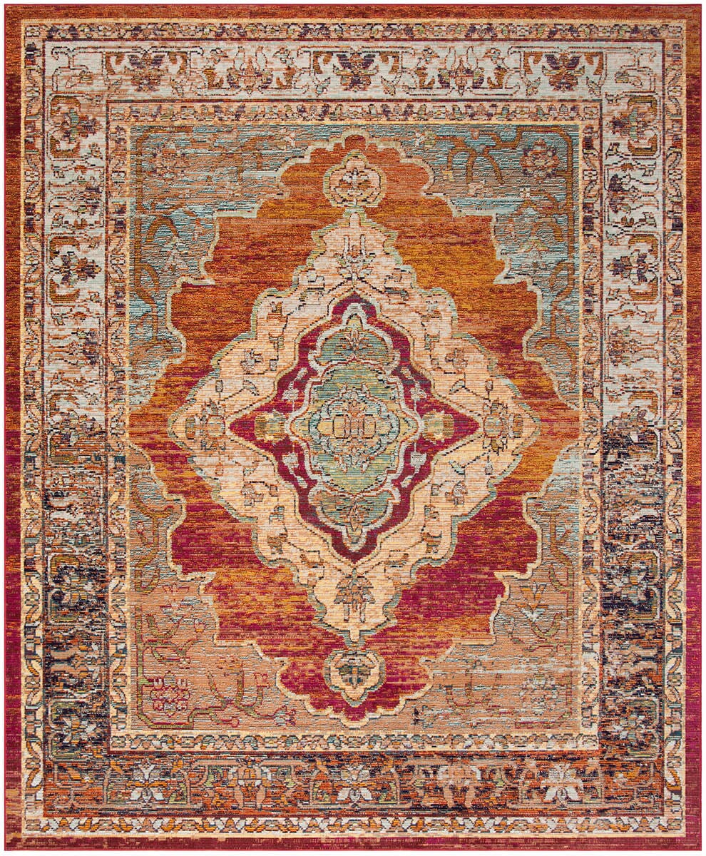 Safavieh Crystal Crs500A Orange / Light Blue Vintage / Distressed Area Rug