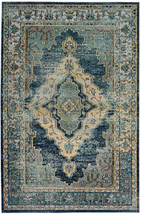 Safavieh Crystal Crs500M Blue / Yellow Vintage / Distressed Area Rug