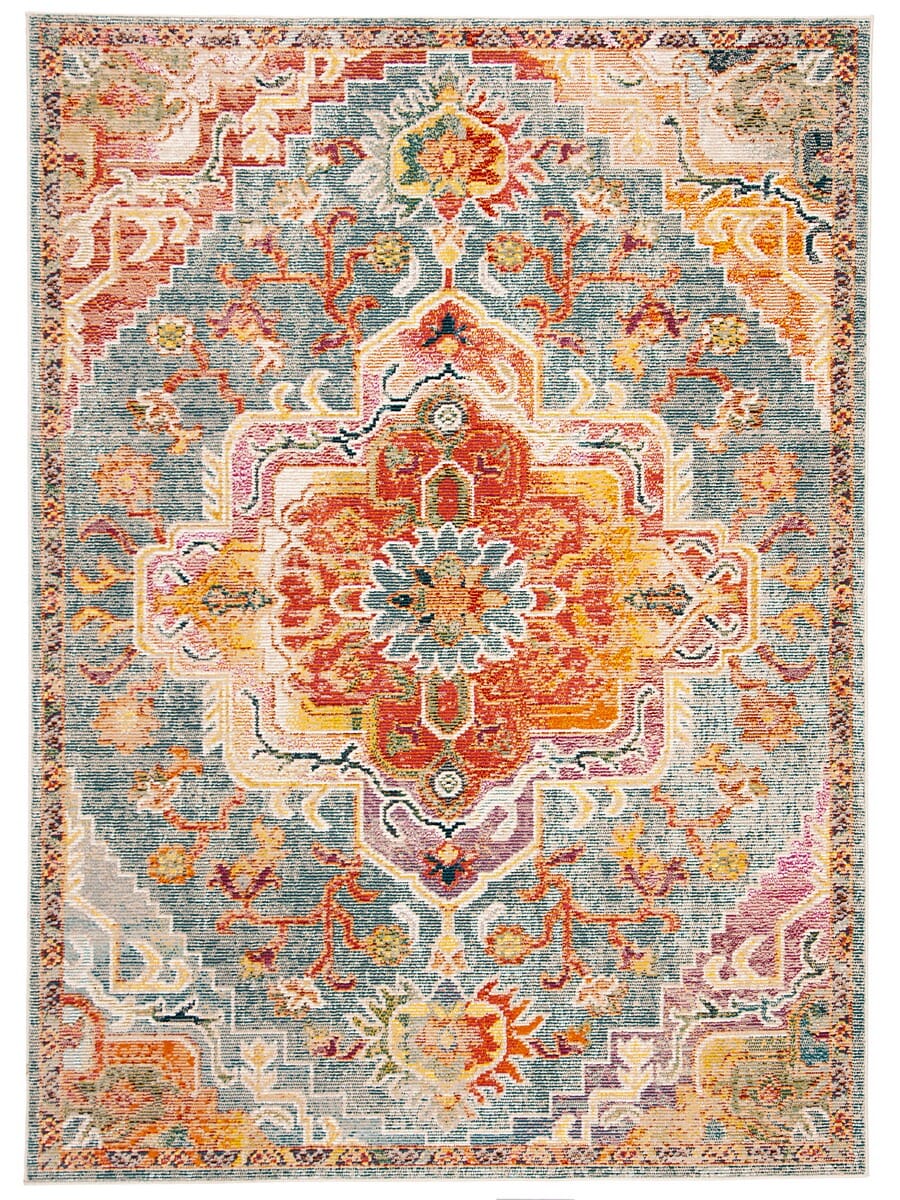 Safavieh Crystal Crs501K Teal / Orange Area Rug