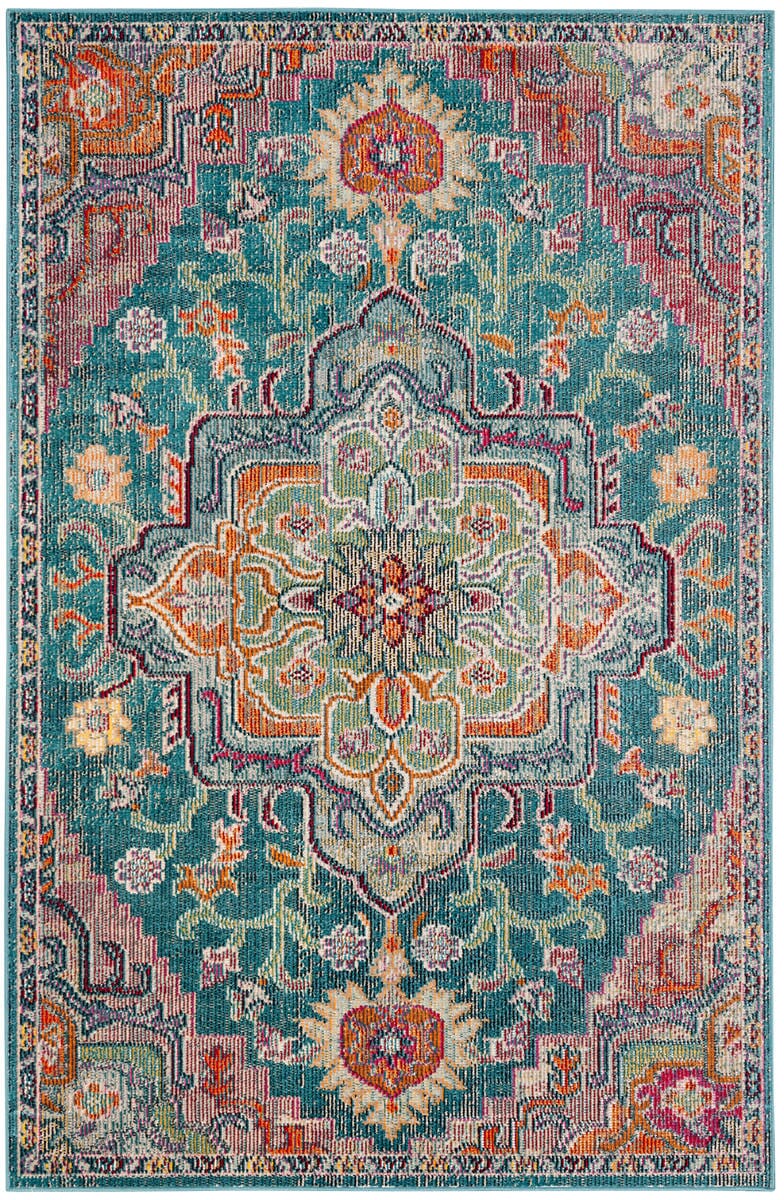 Safavieh Crystal Crs501T Teal / Rose Area Rug