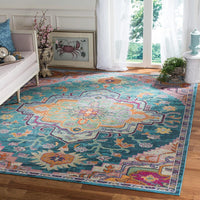 Safavieh Crystal Crs501T Teal / Rose Area Rug