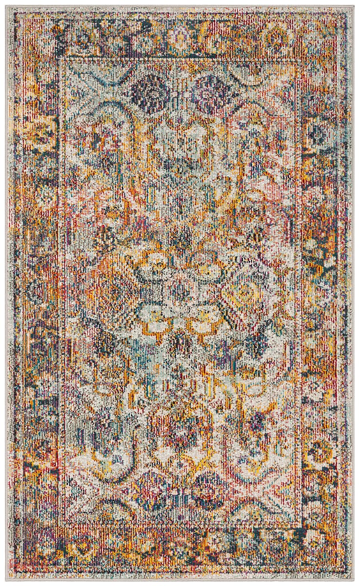 Safavieh Crystal Crs504A Light Blue / Orange Vintage / Distressed Area Rug